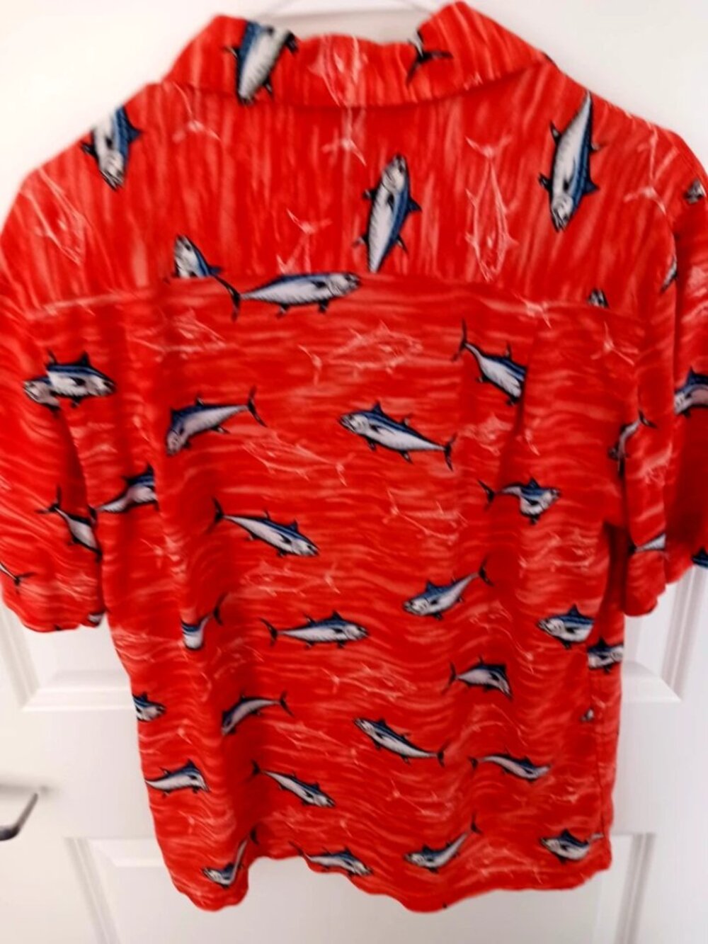 Ocean Coast Mens Orange Fish Graphic Print Button Up Shirt Size Medium - Picture 4 of 5